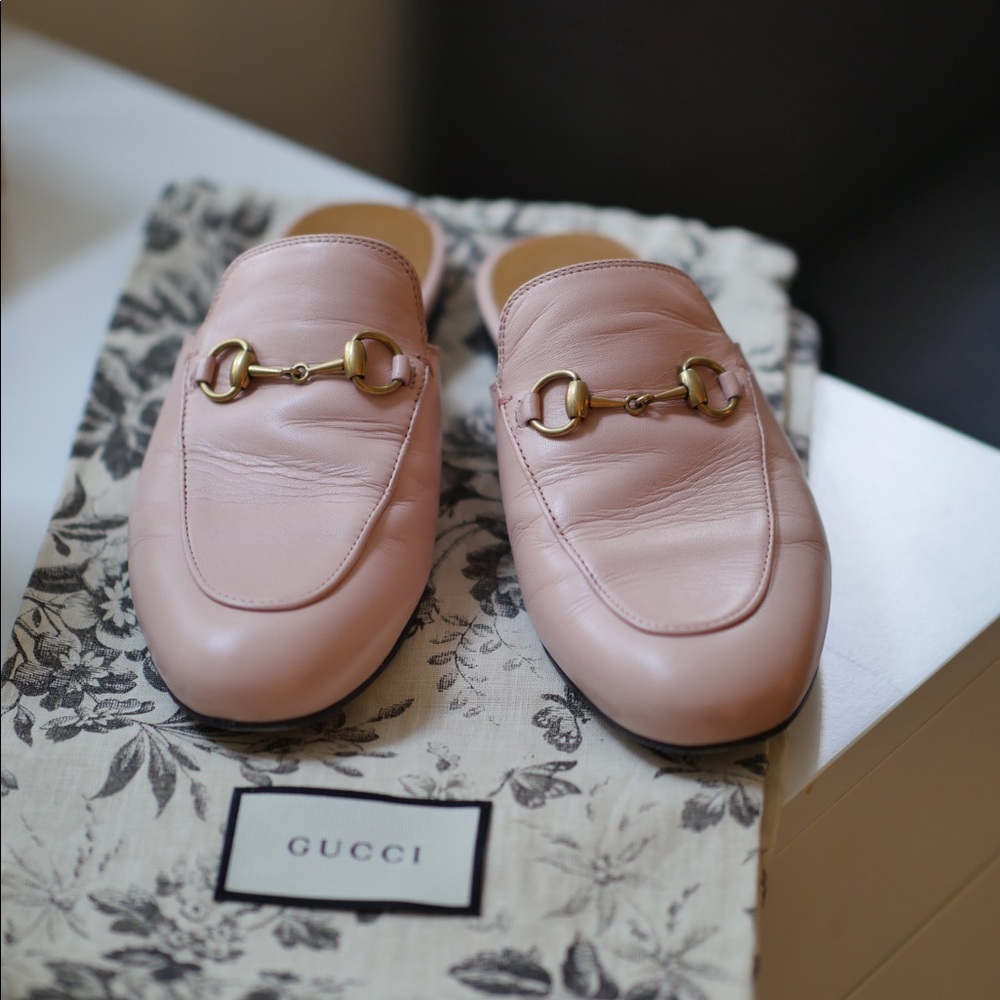 Gucci Princetown Leather Slipper in Light Pink